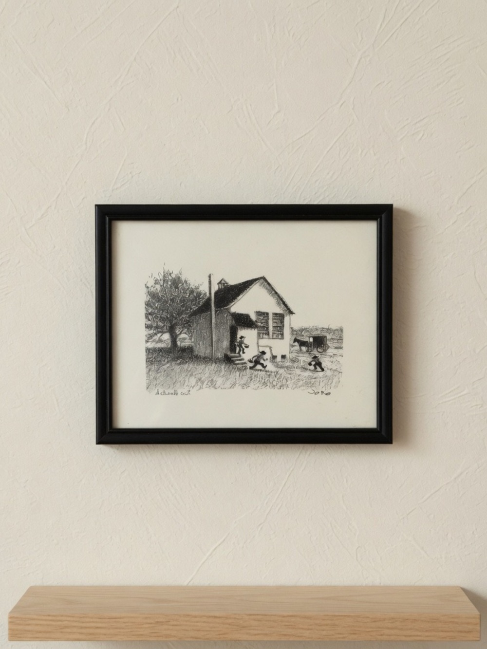 Vintage JoKo Joseph Koch "School's Out" Framed Amish Art Print - Signed